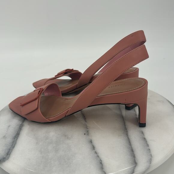Charles & Keith pink buckle detail slingback square toe sandals - Picture 3 of 9